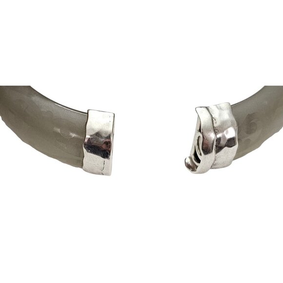 Silpada Sterling Silver Lucite Frosted Smoky Hinged Bangle Bracelet - Picture 6 of 12